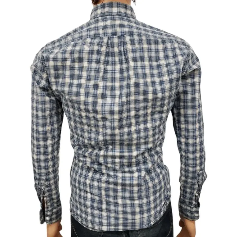 J. Crew Shirting Slim Fit Shirt Blue Plaid Check Long Sleeves Button down Size S